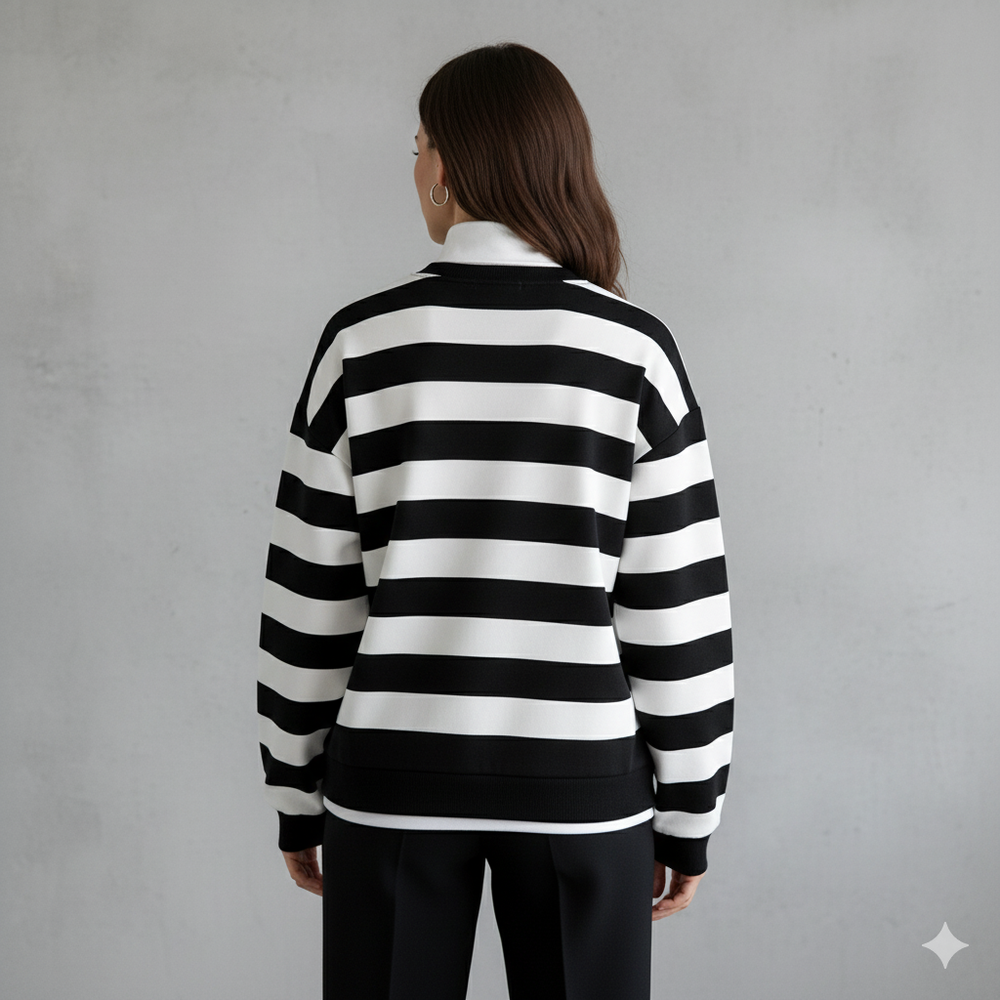 Damen Pullover Kuschelig Lässig | Gestreift | Rundhals