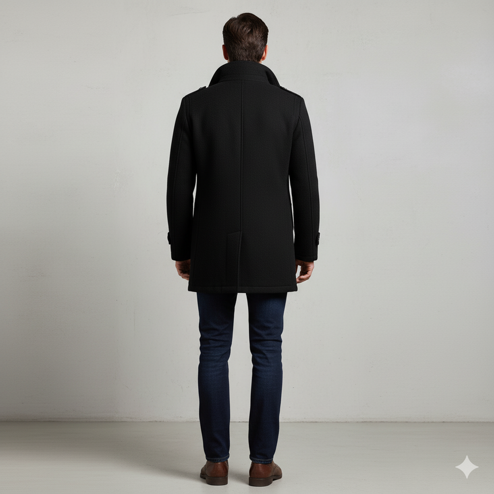 Eleganter Herren Wollmantel mit Stehkragen | Winter | Warm