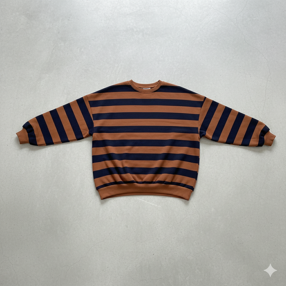 Damen Pullover Kuschelig Lässig | Gestreift | Rundhals