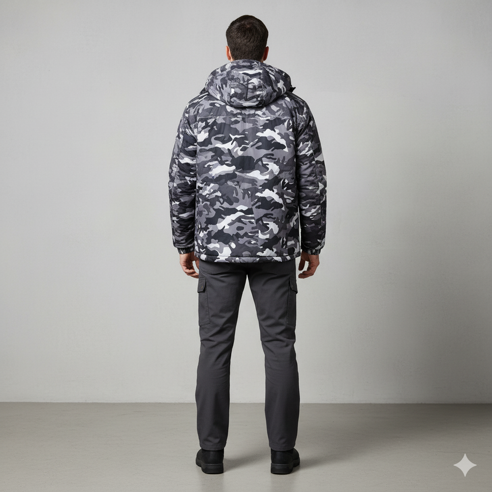 Herren Skijacke mit Kapuze | Winddicht & Warm | Winter Outdoor