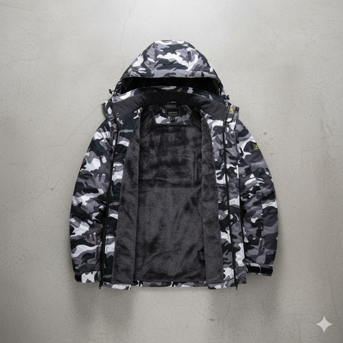 Herren Skijacke mit Kapuze | Winddicht & Warm | Winter Outdoor