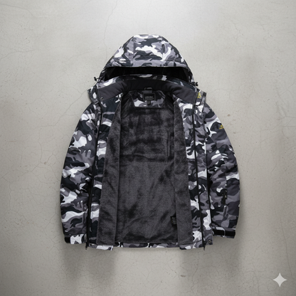 Herren Skijacke mit Kapuze | Winddicht & Warm | Winter Outdoor