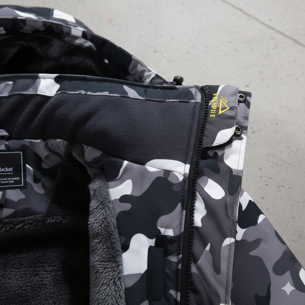 Herren Skijacke mit Kapuze | Winddicht & Warm | Winter Outdoor