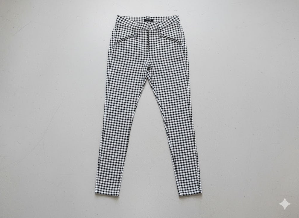 Damen Karohose Slim Fit | Hoher Bund & Figurbetont