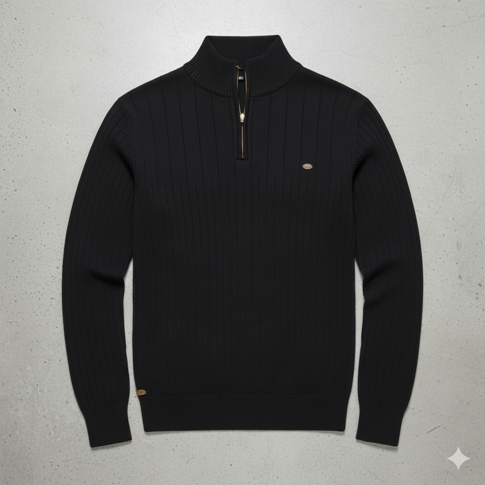 Herren Strickpullover mit Stehkragen | Halbzip | Winter