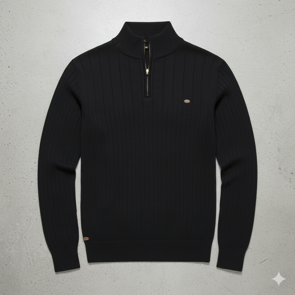 Herren Strickpullover mit Stehkragen | Halbzip | Winter