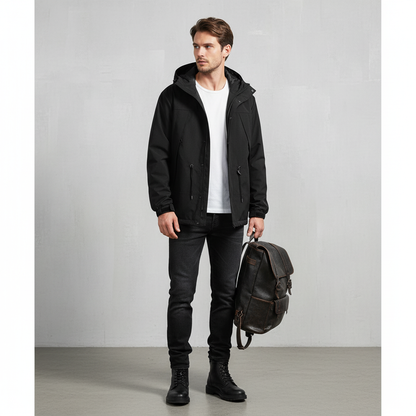 Herren Outdoorjacke mit Kapuze | Winddicht & Leicht | Freizeit