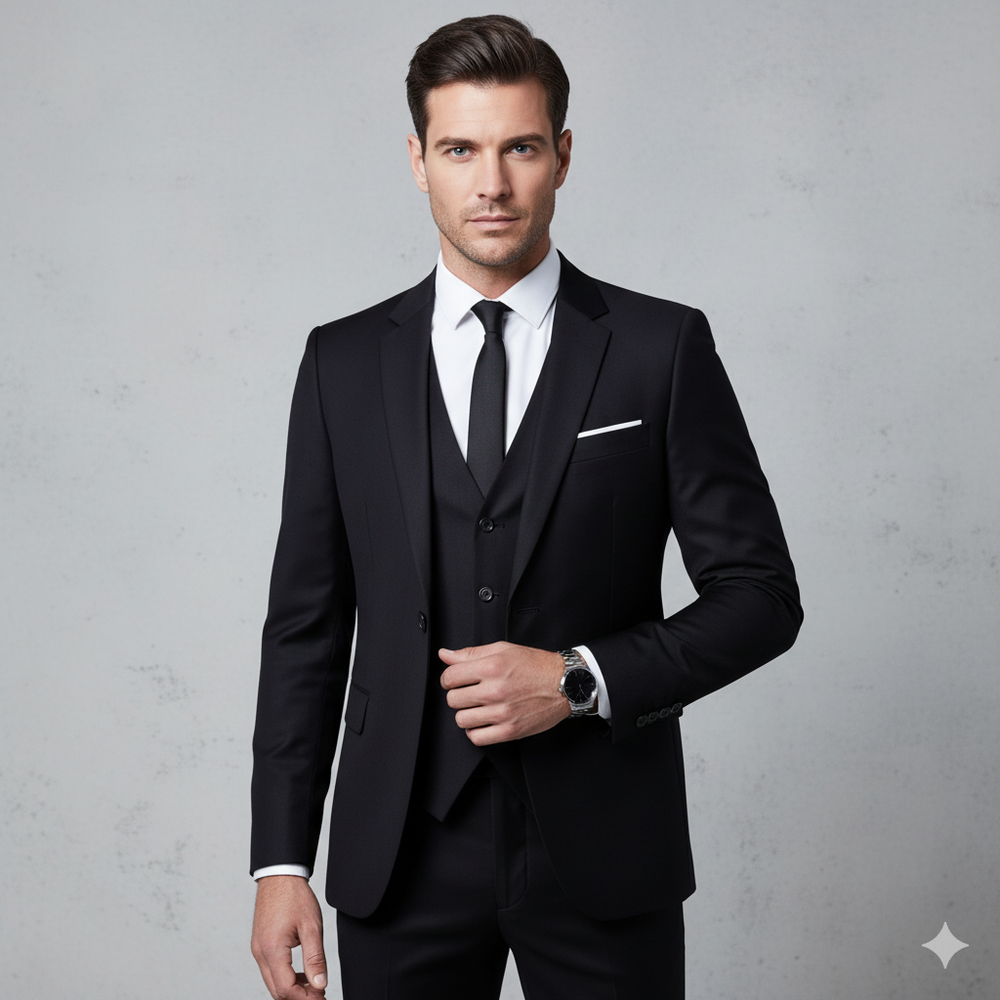 Herren Anzug 3-teilig | Slim Fit Elegant für Business & Hochzeit