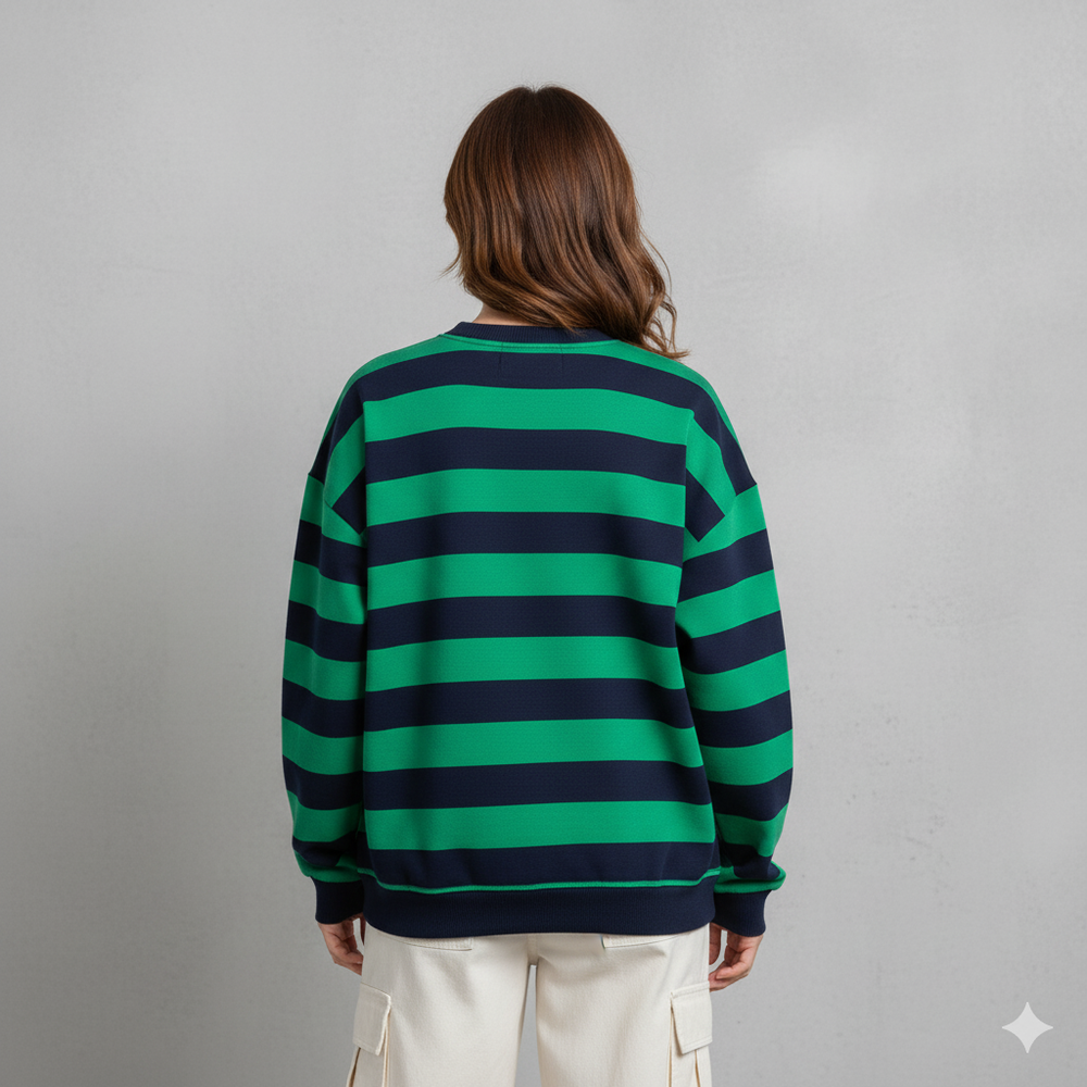 Damen Pullover Kuschelig Lässig | Gestreift | Rundhals