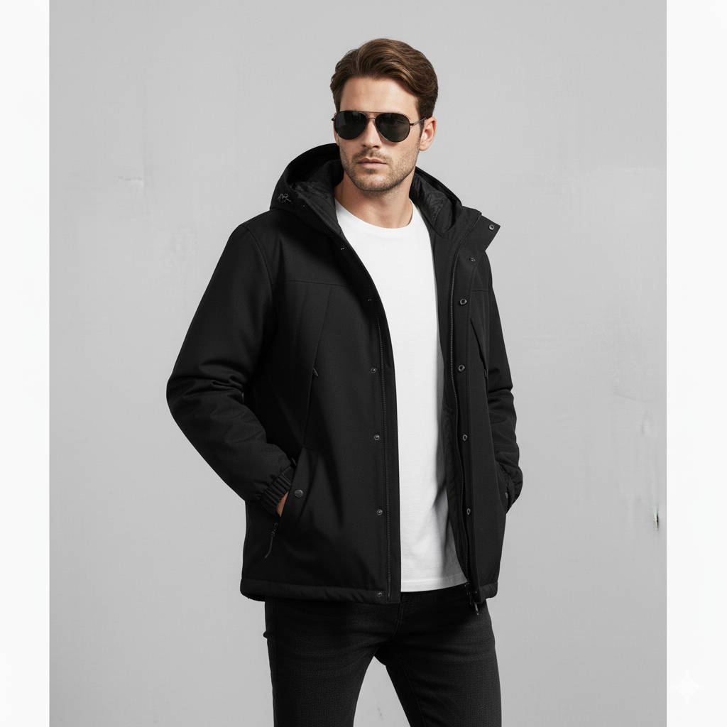 Herren Outdoorjacke mit Kapuze | Winddicht & Leicht | Freizeit