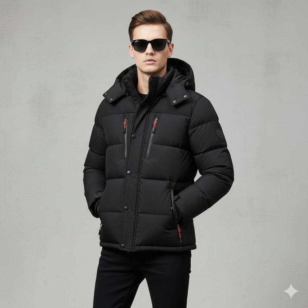 Herren Steppjacke mit Kapuze | Winter | Warm & Atmungsaktiv