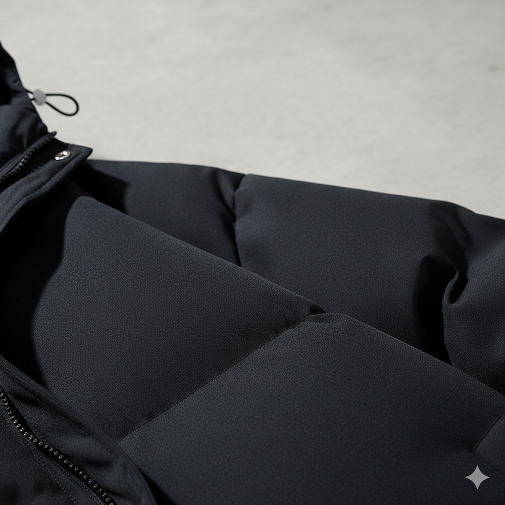 Warme Herren Pufferjacke mit Kapuze