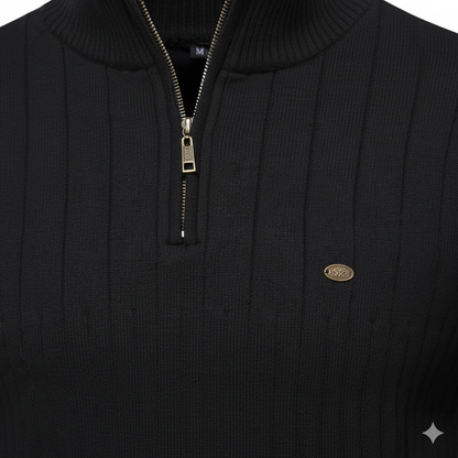 Herren Strickpullover mit Stehkragen | Halbzip | Winter
