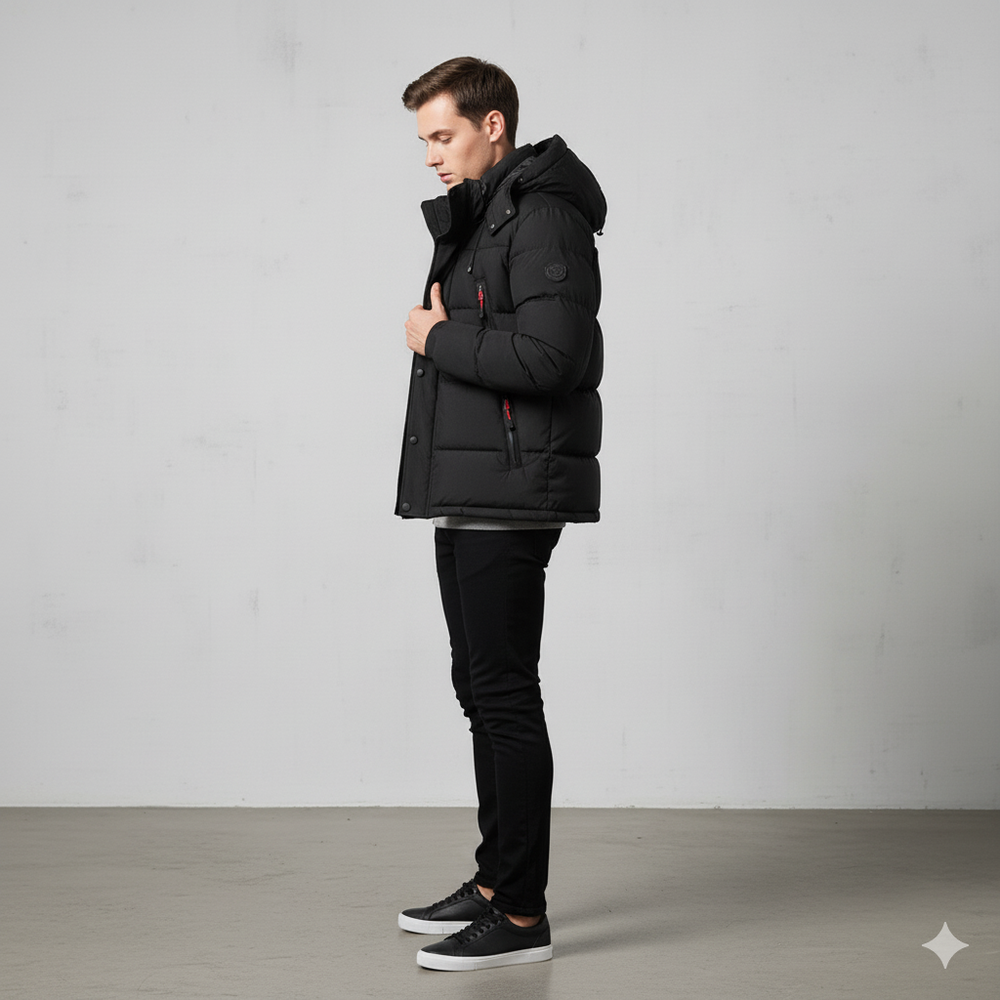 Herren Steppjacke mit Kapuze | Winter | Warm & Atmungsaktiv