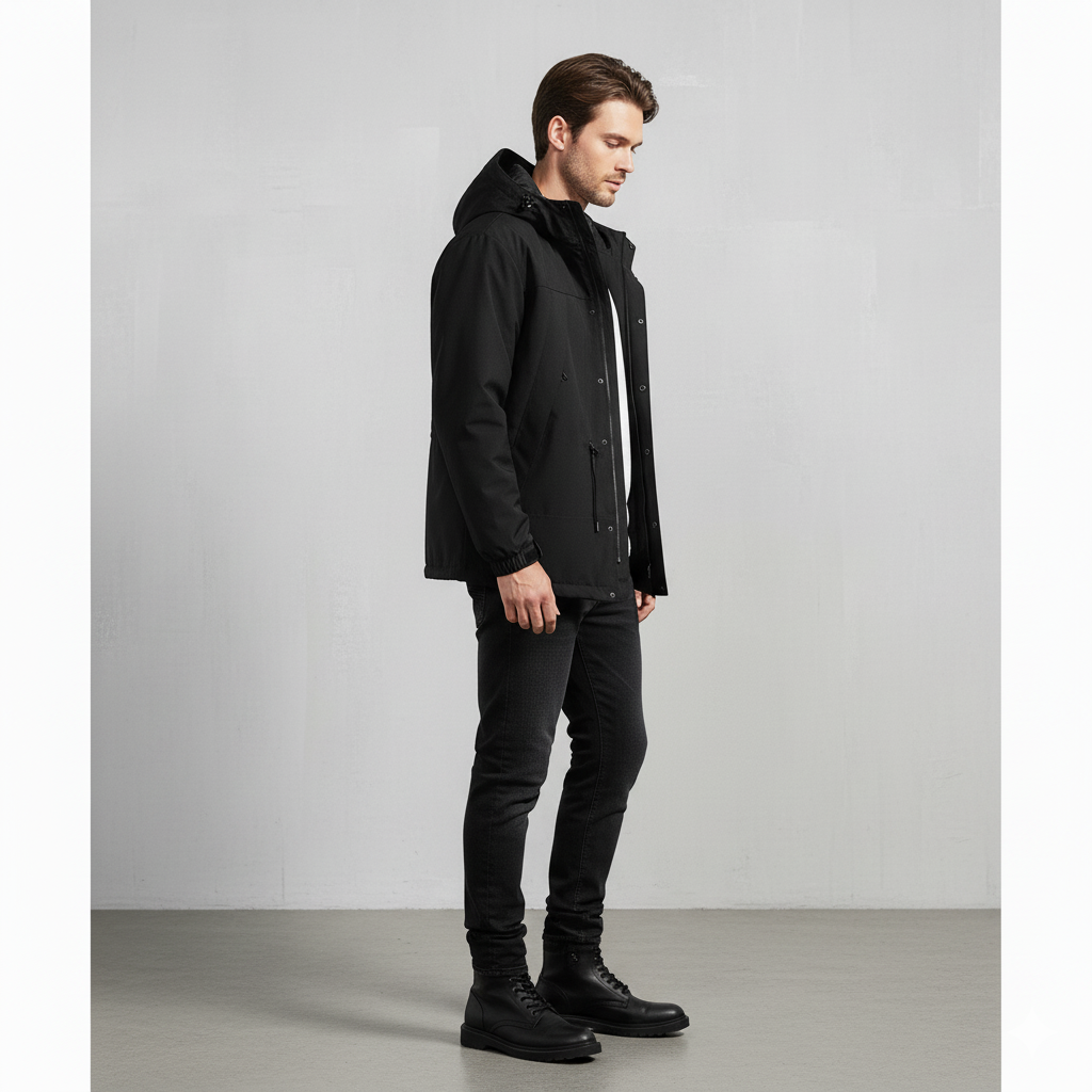 Herren Outdoorjacke mit Kapuze | Winddicht & Leicht | Freizeit
