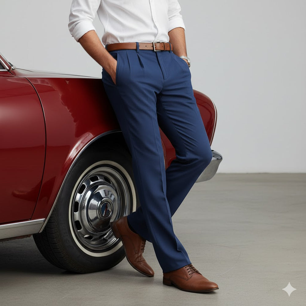 Klassische Herren Stoffhose | Regular Fit & Knitterarm