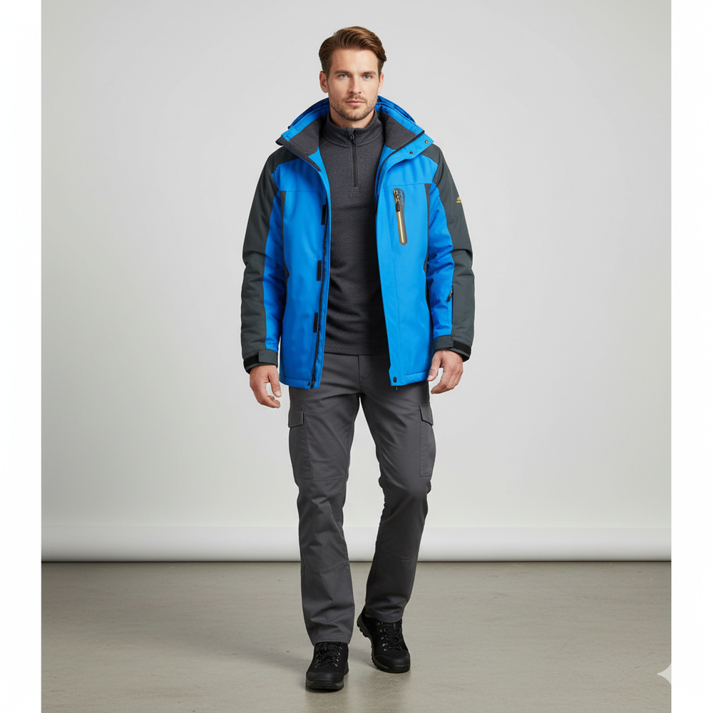 Herren Skijacke mit Kapuze | Winddicht & Warm | Winter Outdoor