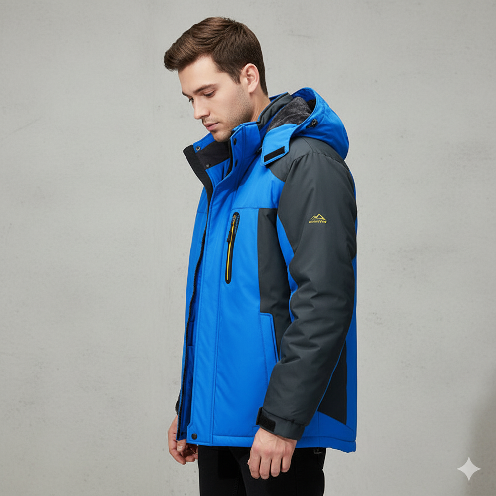 Herren Skijacke mit Kapuze | Winddicht & Warm | Winter Outdoor