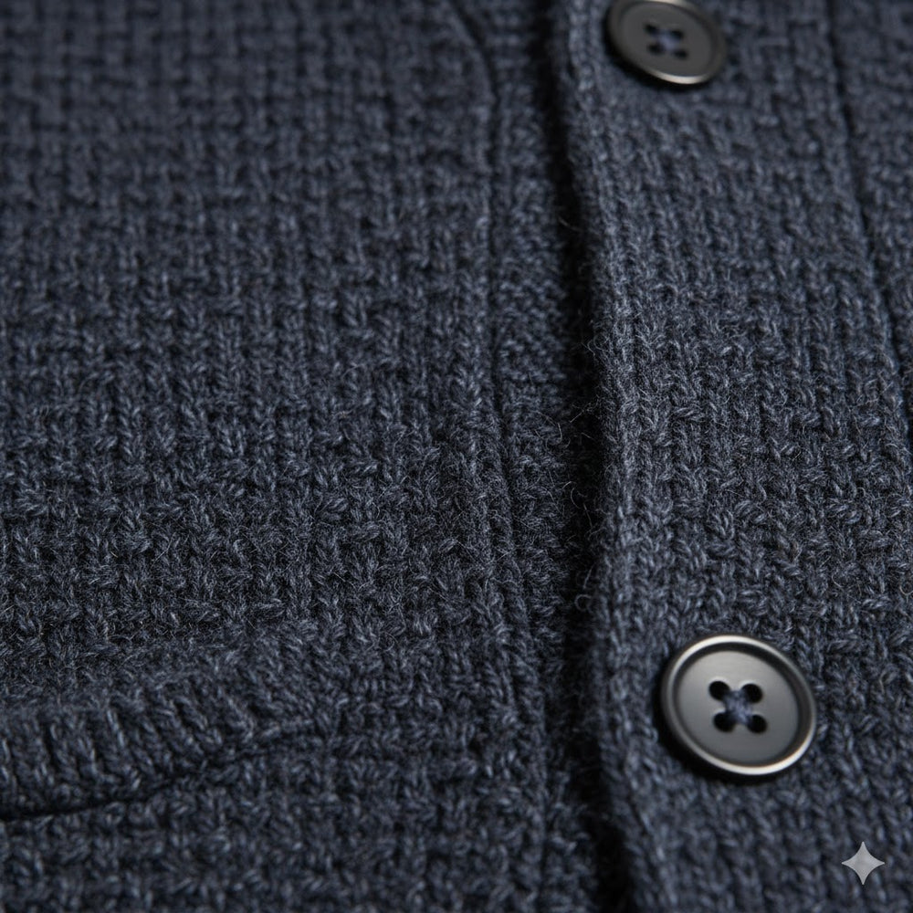 Herren Strickjacke mit Stehkragen | Slim Fit | Winter