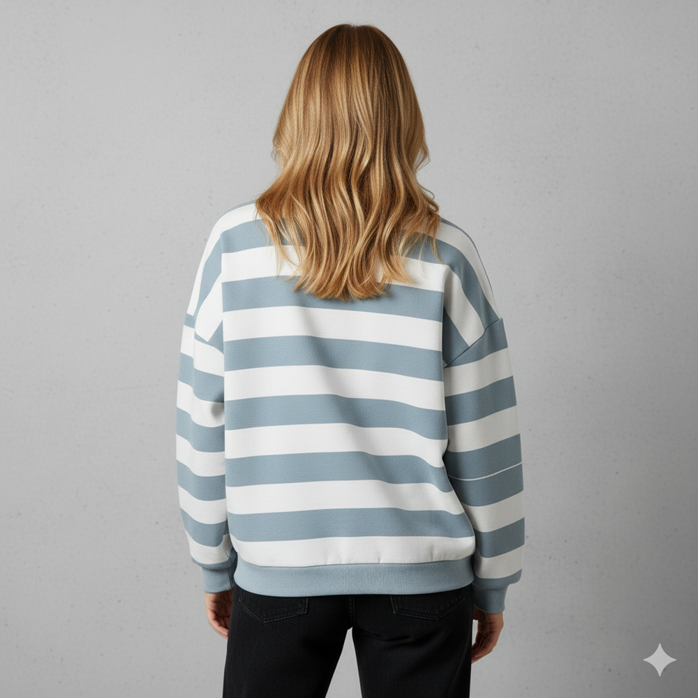 Damen Pullover Kuschelig Lässig | Gestreift | Rundhals