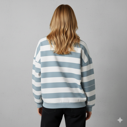 Damen Pullover Kuschelig Lässig | Gestreift | Rundhals
