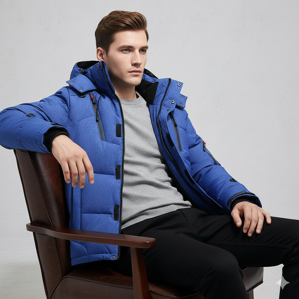 Herren Steppjacke mit Kapuze | Winter | Warm & Atmungsaktiv