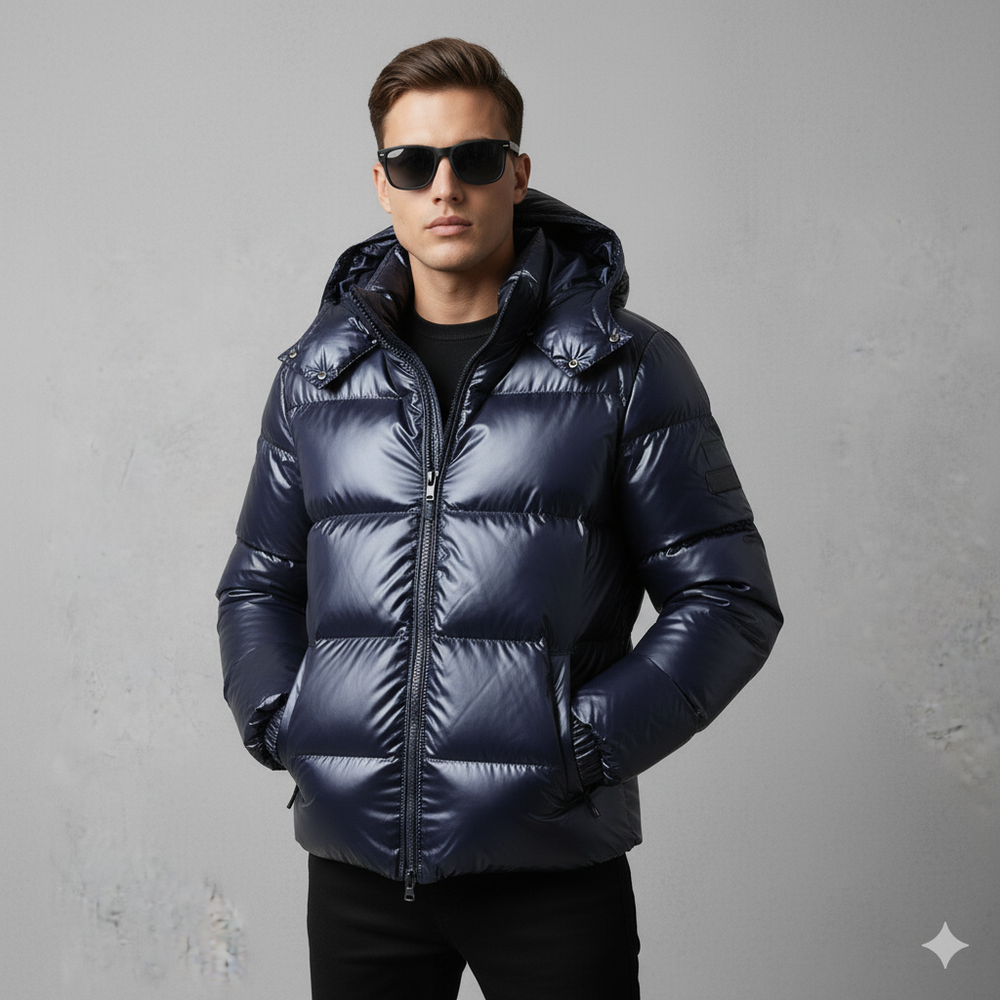 Herren Pufferjacke mit Kapuze | Winter | Warm & Modern