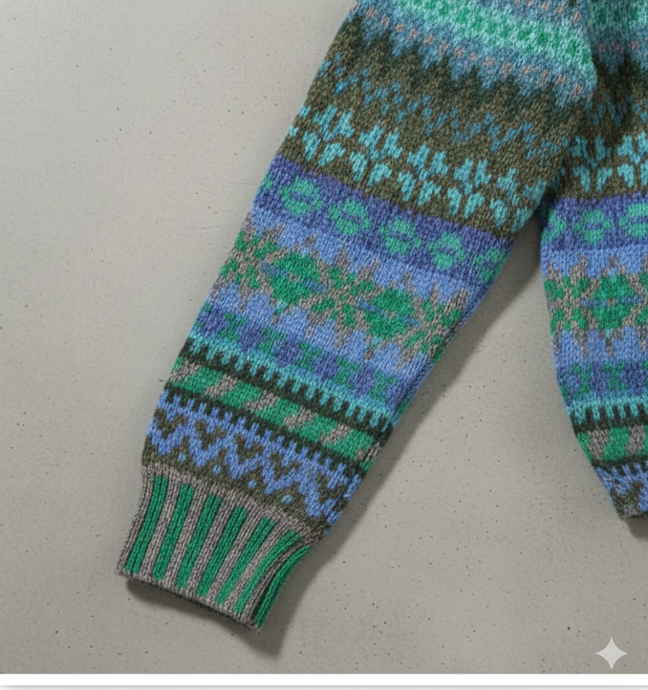 Gemusterter Damen Hoodie Pullover mit Kapuze | Winter