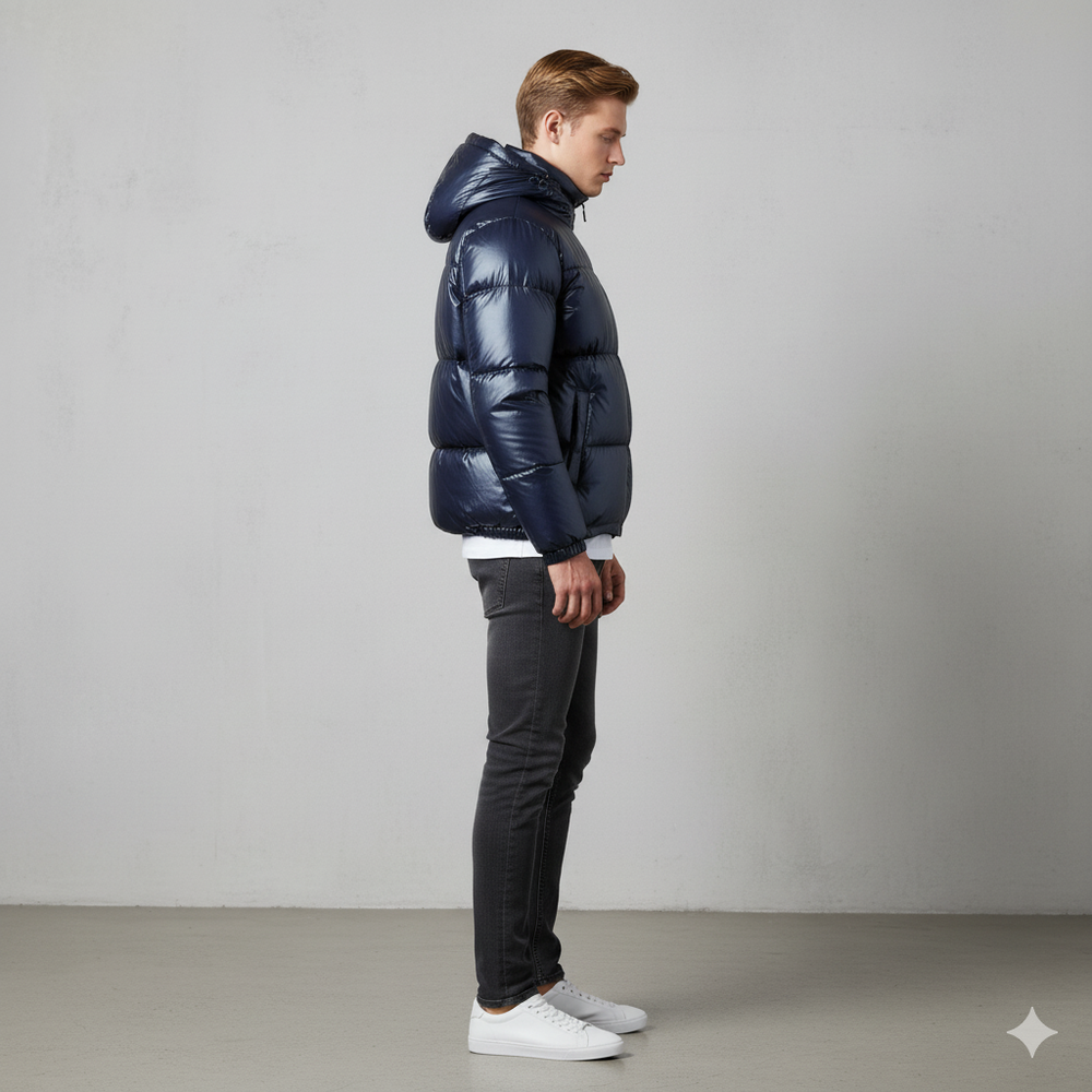 Herren Pufferjacke mit Kapuze | Winter | Warm & Modern