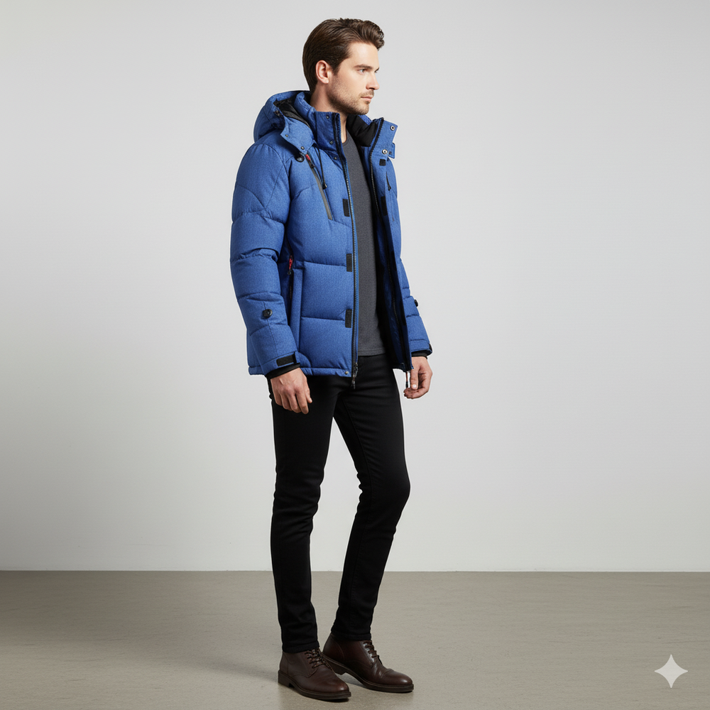 Herren Steppjacke mit Kapuze | Winter | Warm & Atmungsaktiv