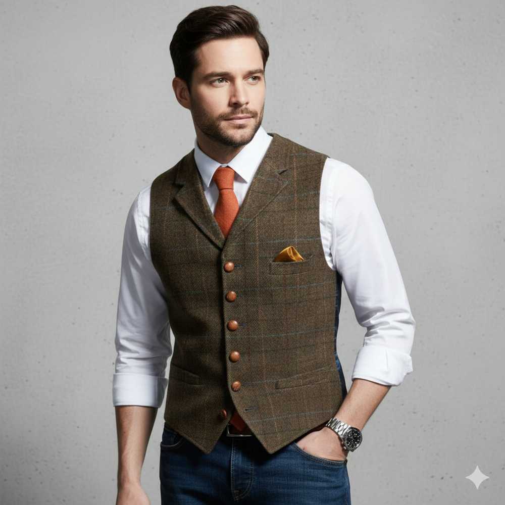 Herren Weste mit Karomuster | Elegant & Modern | Herbst/Winter