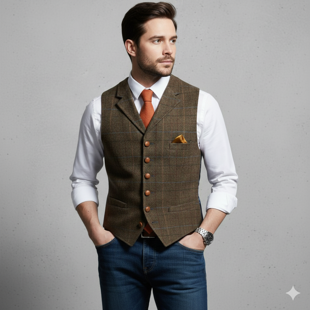 Herren Weste mit Karomuster | Elegant & Modern | Herbst/Winter