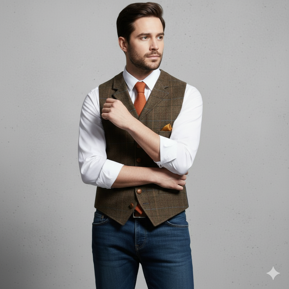 Herren Weste mit Karomuster | Elegant & Modern | Herbst/Winter