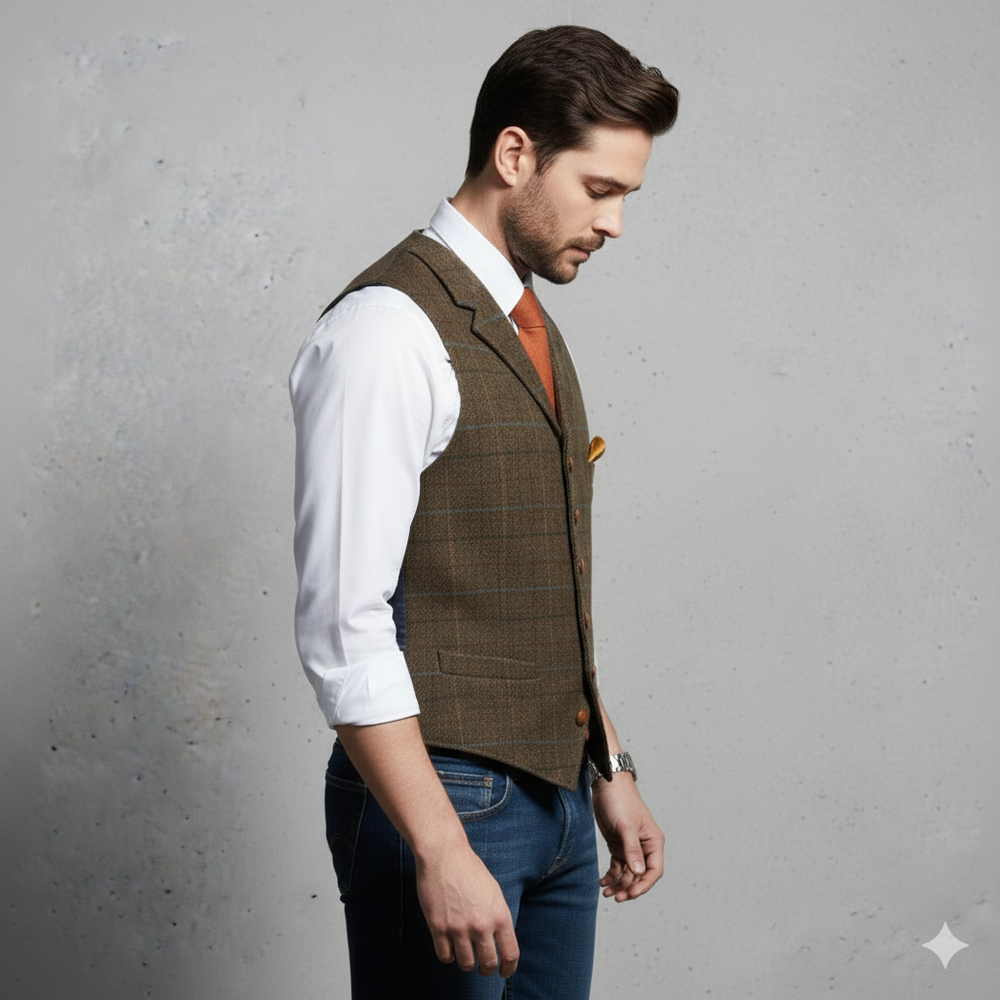 Herren Weste mit Karomuster | Elegant & Modern | Herbst/Winter