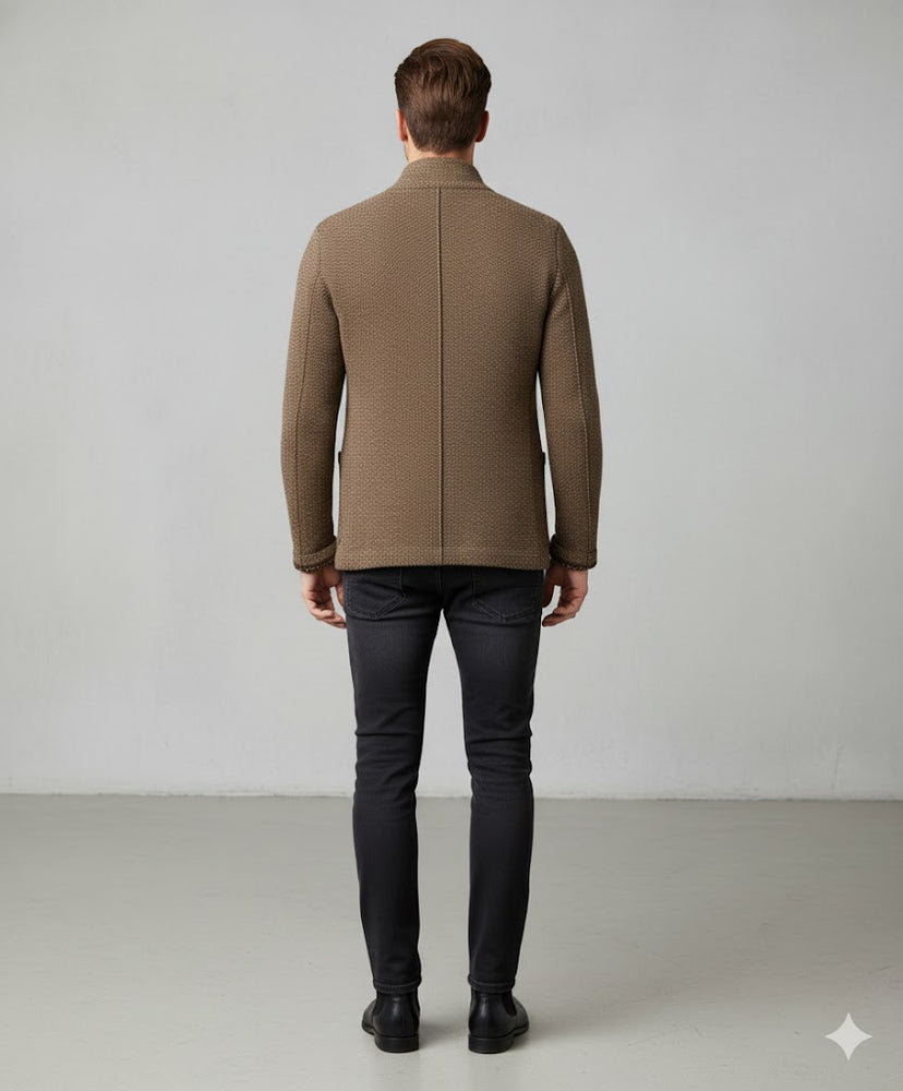 Herren Strickjacke mit Stehkragen | Slim Fit | Winter