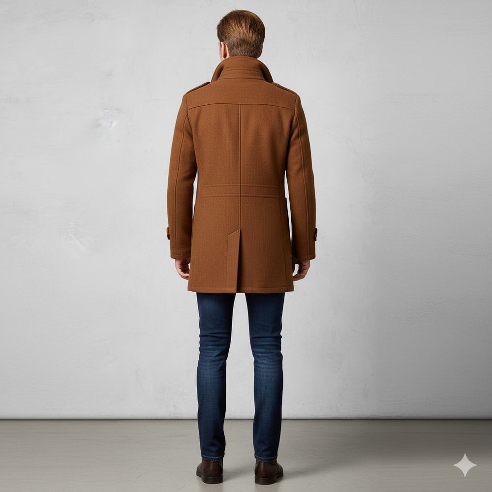 Eleganter Herren Wollmantel mit Stehkragen | Winter | Warm