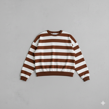 Damen Pullover Kuschelig Lässig | Gestreift | Rundhals