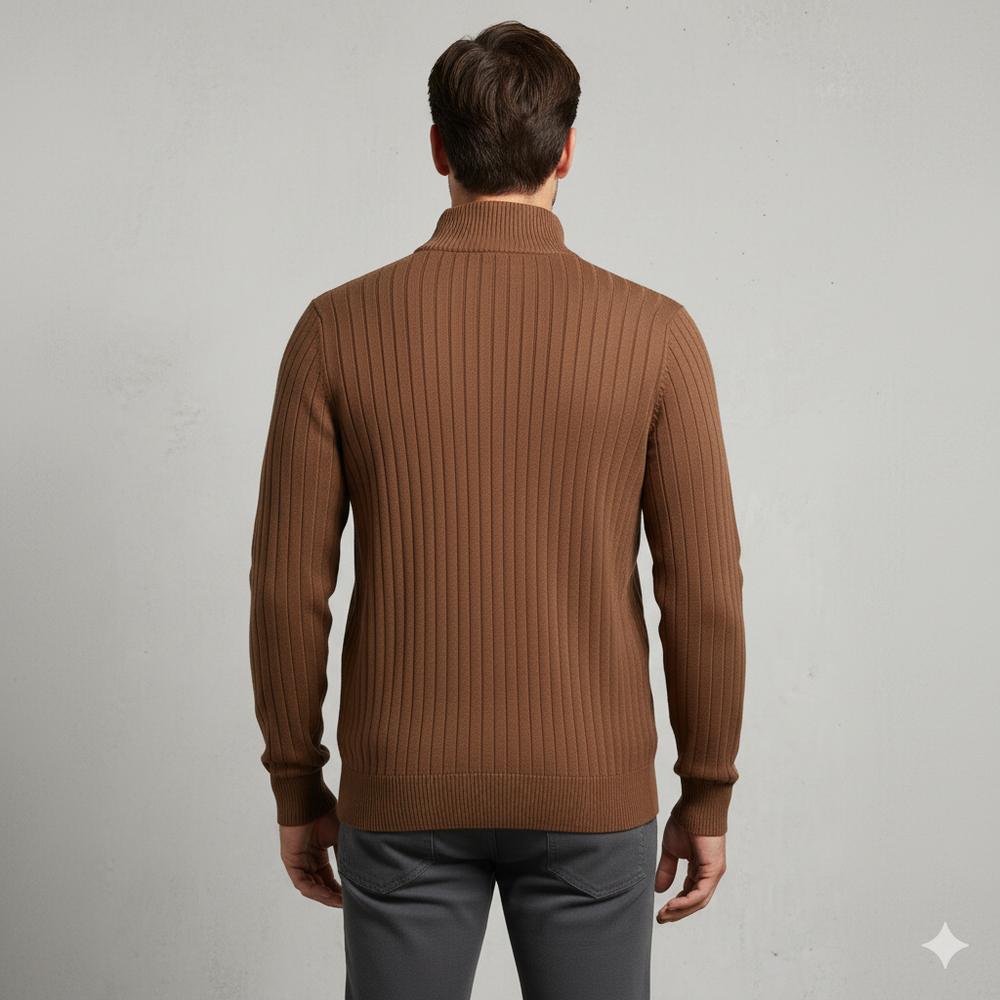 Herren Strickpullover mit Stehkragen | Halbzip | Winter