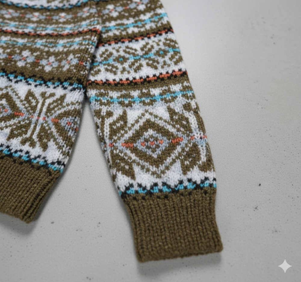 Gemusterter Damen Hoodie Pullover mit Kapuze | Winter