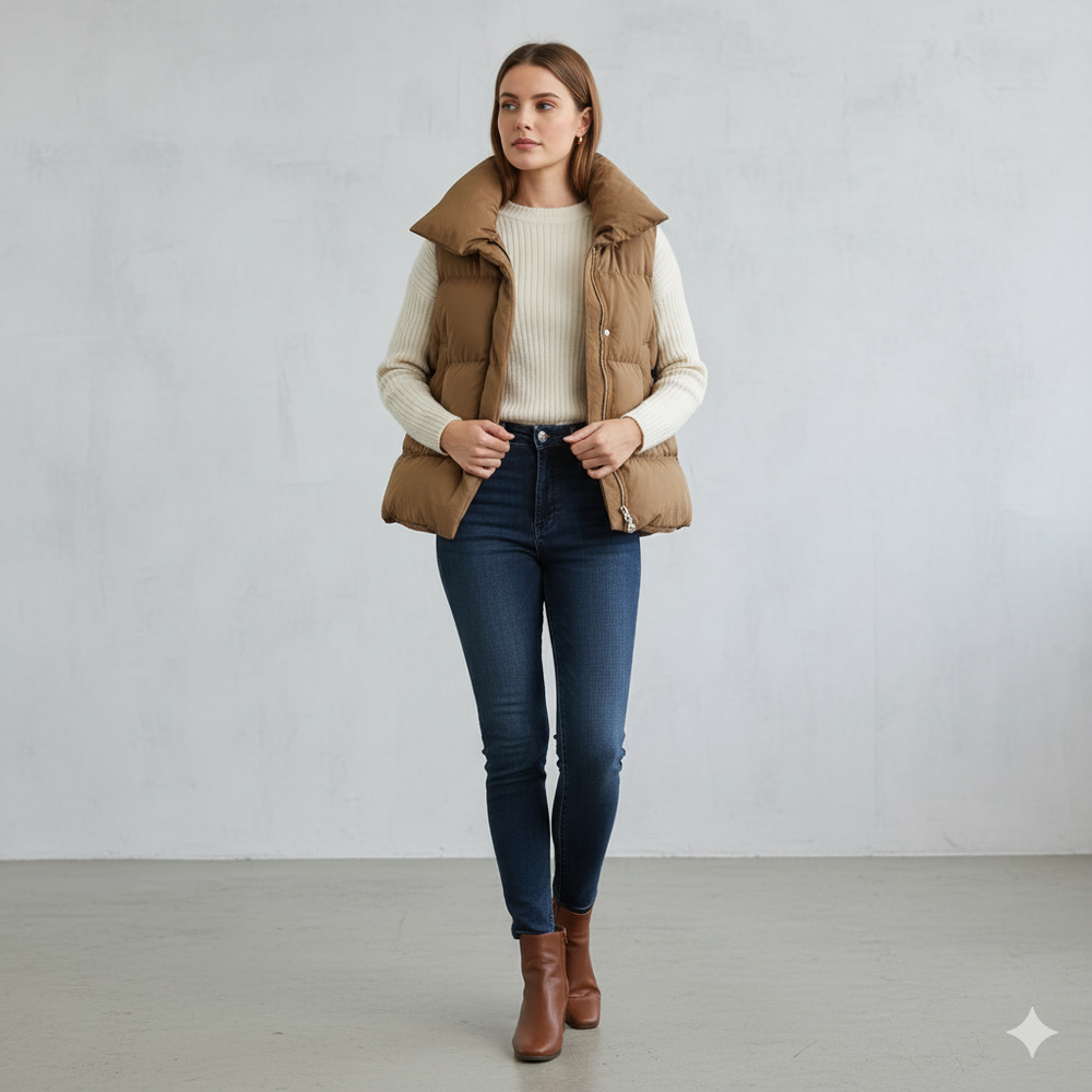 Damenweste ohne Ärmel | Warm & Lässig für Herbst/Winter