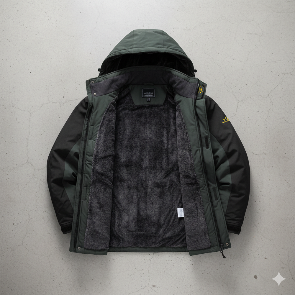 Herren Skijacke mit Kapuze | Winddicht & Warm | Winter Outdoor