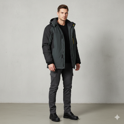 Herren Skijacke mit Kapuze | Winddicht & Warm | Winter Outdoor