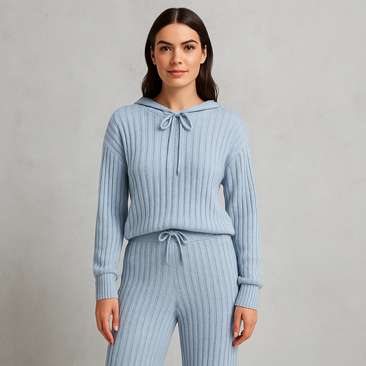 ENGEL – Damen Strickset 2-teilig mit Pullover & Hose, Gerippt, Elegant & Kuschelig