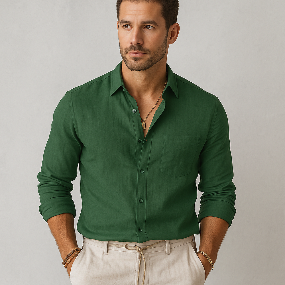 Herren Leinenhemd | Atmungsaktiv & Lässig für Herbst & Freizeit