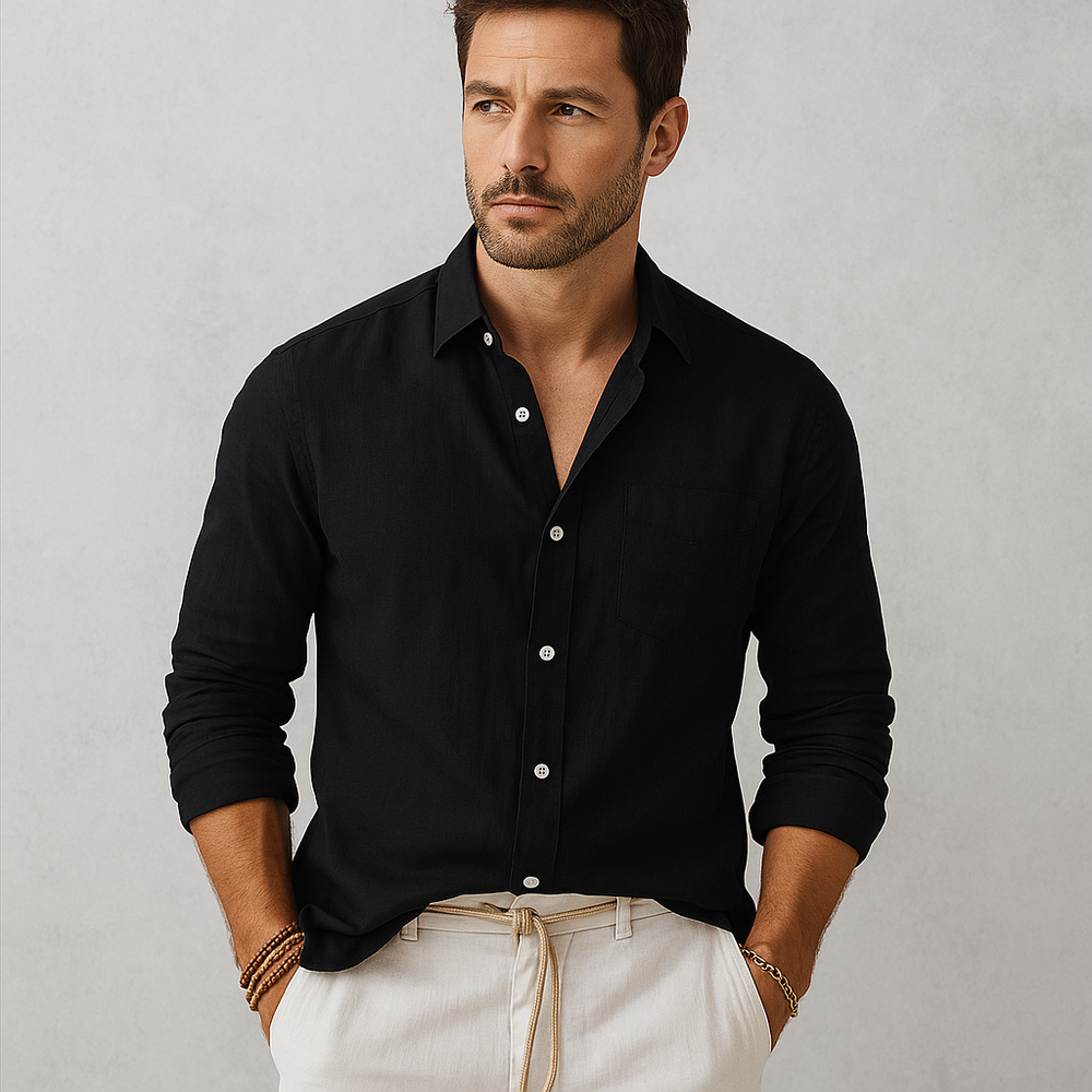 Herren Leinenhemd | Atmungsaktiv & Lässig für Herbst & Freizeit