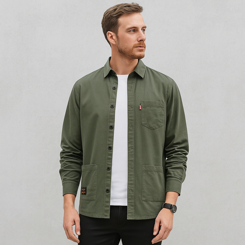 Herren Freizeithemd langarm | Modern mit Brusttasche