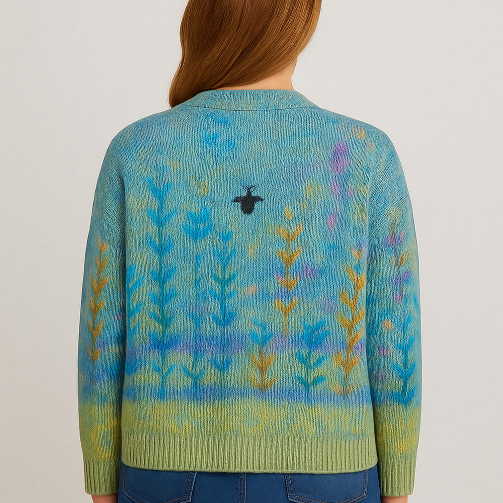 Damen Cardigan mit buntem Strickjacke | Herbst Winter