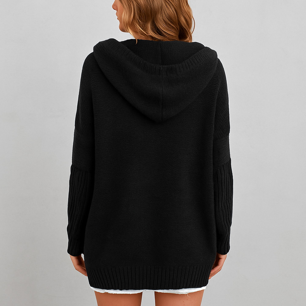 Damen Strickjacke mit Kapuze | Lässig & Übergang