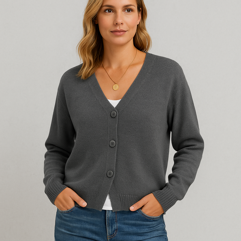 Damen Strickjacke mit V-Ausschnitt | Herbst & Übergang