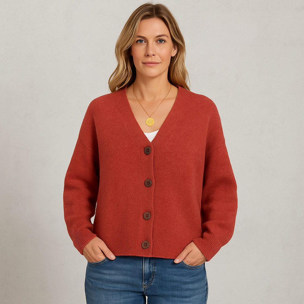 Damen Strickjacke mit V-Ausschnitt | Herbst & Übergang